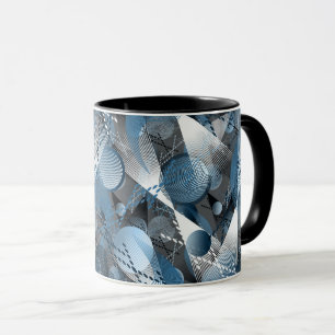 Caneca Azul e cinza. Abstração.