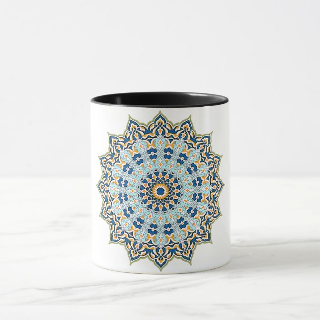 Caneca Azul e Laranja Mandala (Centro)