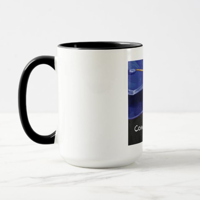 Caneca Azul e Preto de Parabéns (Esquerda)