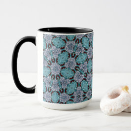 Caneca Azul e Preto Puff Grande Mug