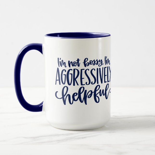Caneca Azul Engraçado Não Bóstico (Esquerda)