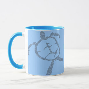 Caneca azul-escuro da tartaruga