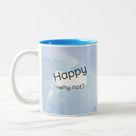Caneca azul feliz