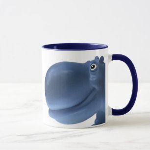 Caneca Azul feliz do hipopótamo