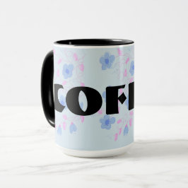 Caneca Azul Floral Projetado