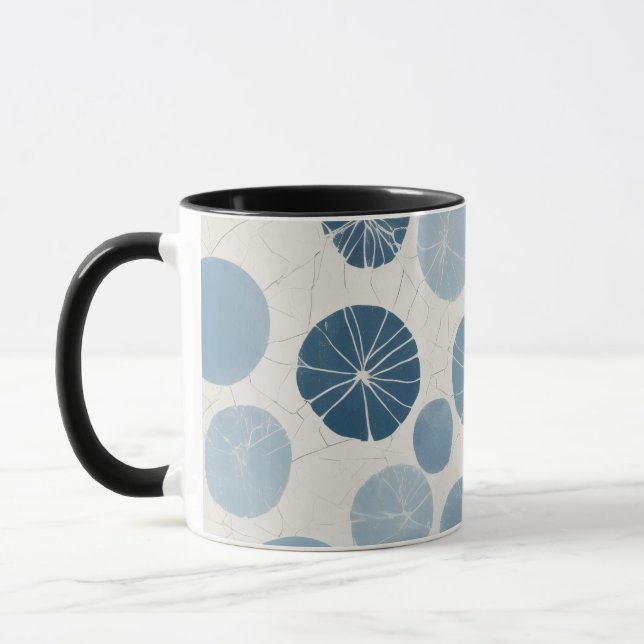 Caneca Azul Geométrico Moderno (Esquerda)