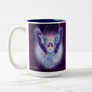 Caneca azul gloriosa do anjo da safira