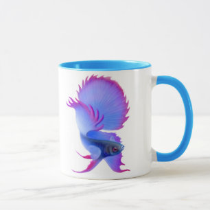 Caneca azul grande dos peixes de Betta