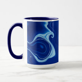 Caneca Azul Índigo Abstrato Aquarela Personalizado