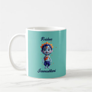 Caneca azul Krishna Janmashtami