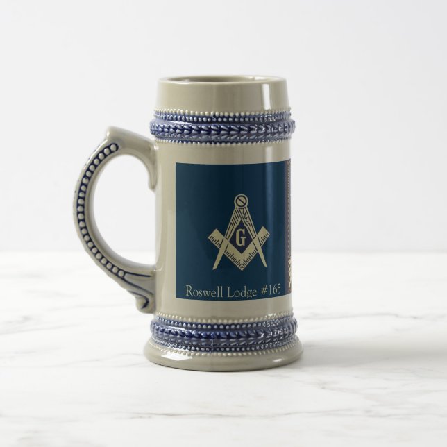 Caneca azul maçónica do alojamento (Esquerda)