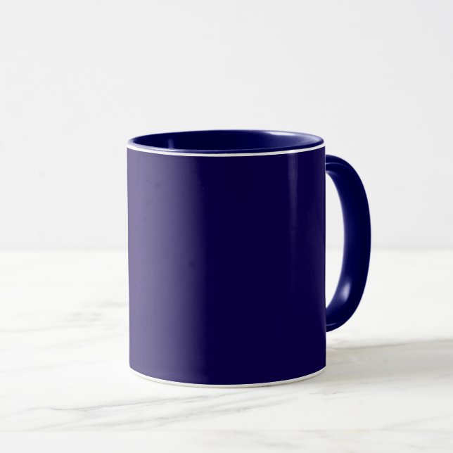 Caneca azul marinho com acabamento azul marinho, (Frente Esquerda)