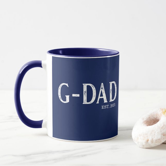 Caneca Azul Marinho G-Dad Ano de Fundação (Com Donut)
