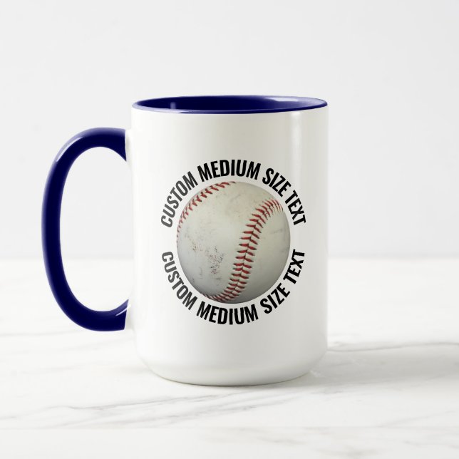 Caneca Azul Marinho Médio Combo 15oz de Beisebol Personal (Esquerda)