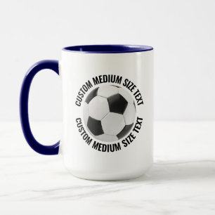 Caneca Azul Marinho Médio Combo 15oz Futebol Personalizad