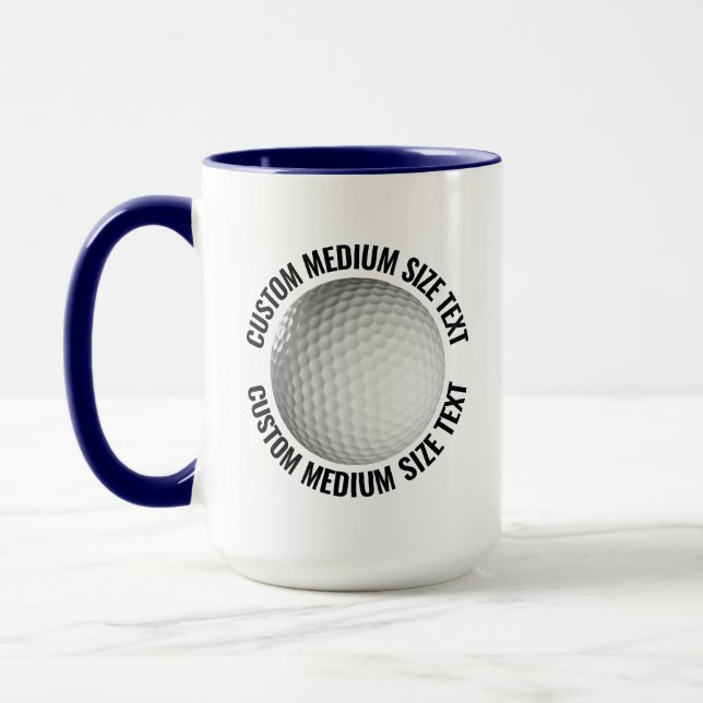 Caneca Azul Marinho Médio Combo 15oz Golf Personalizado (Esquerda)
