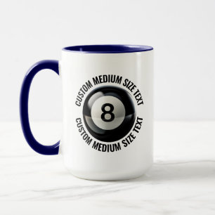 Caneca Azul Marinho Médio Combo 15oz Personalizado Bola 8