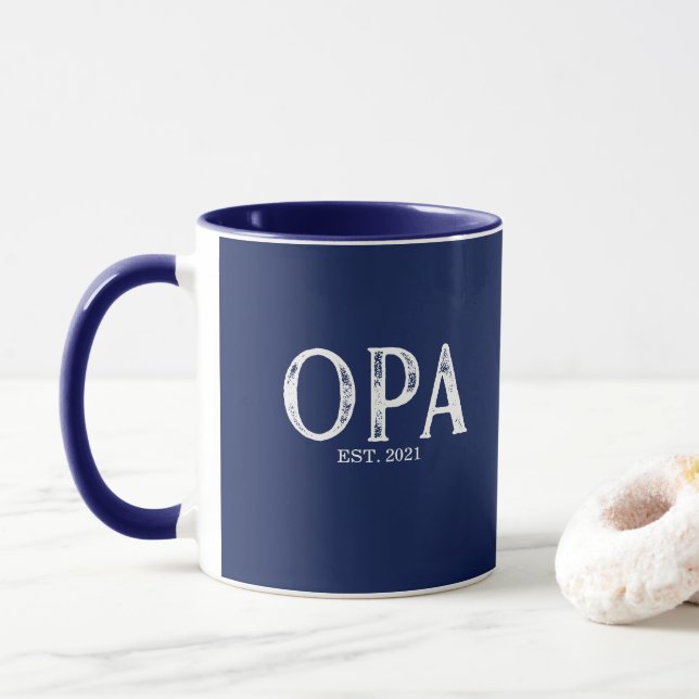 Caneca Azul Marinho Opa Ano de Fundação (Com Donut)