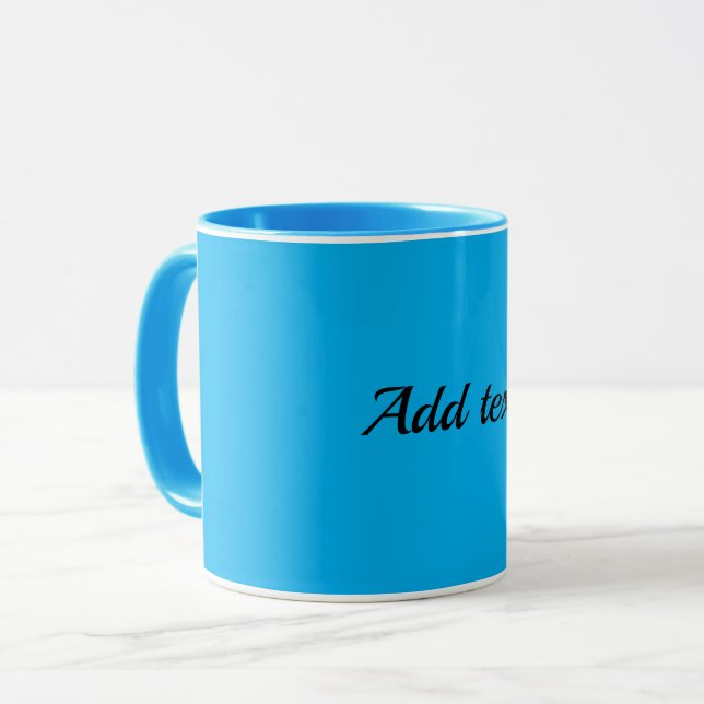 Caneca Azul, MODELO de cor Azul Céu, personalizar, (Frente Esquerda)