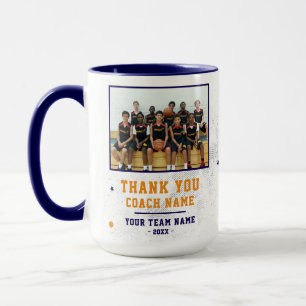 Caneca Azul Obrigado Treinador Nome da Equipe Foto