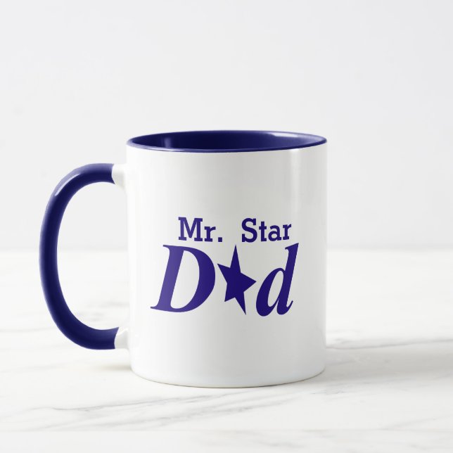 Caneca Azul Personalizada do Sr. Estrela Papai (Esquerda)