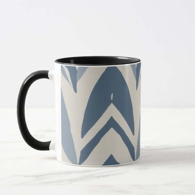 Caneca Azul poeirento batik costeiro Parang Chevron Geomé (Esquerda)