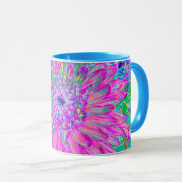 Caneca Azul rosa legal e Artsy Roxo Dahlia Bloom
