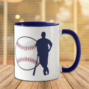 Caneca Azul-Silhute Baseball Hitter