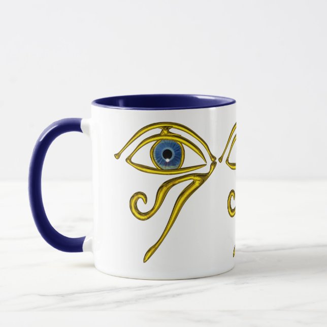Caneca AZUL TALISMAN/DOURADO OLHO DE HORO Branco (Esquerda)
