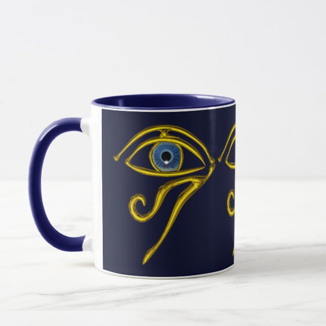 CANECA AZUL TALISMAN/OLHOS DE HORO DOURADO (Esquerda)