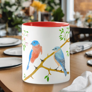 Caneca Azul & Vermelho e Branco