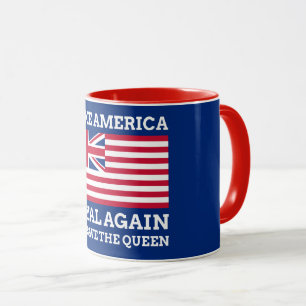 Caneca Azul Vermelho Engraçado Torna a América novamente