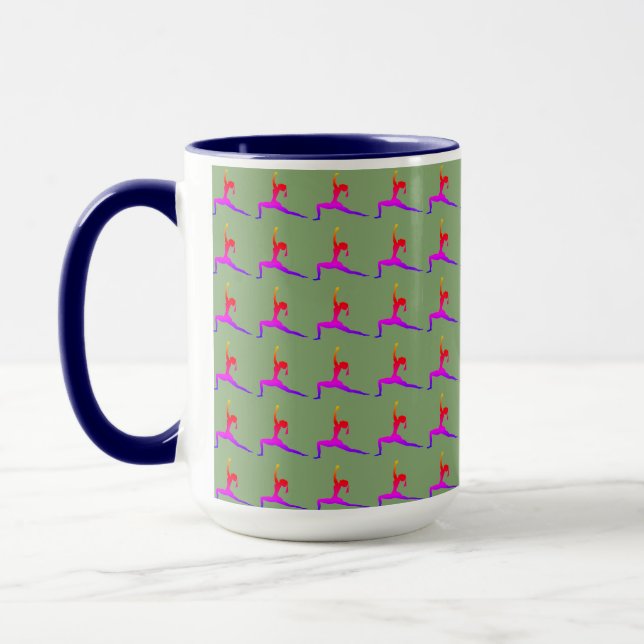 Caneca Azul Yoga Design Combo Café Mug (Esquerda)