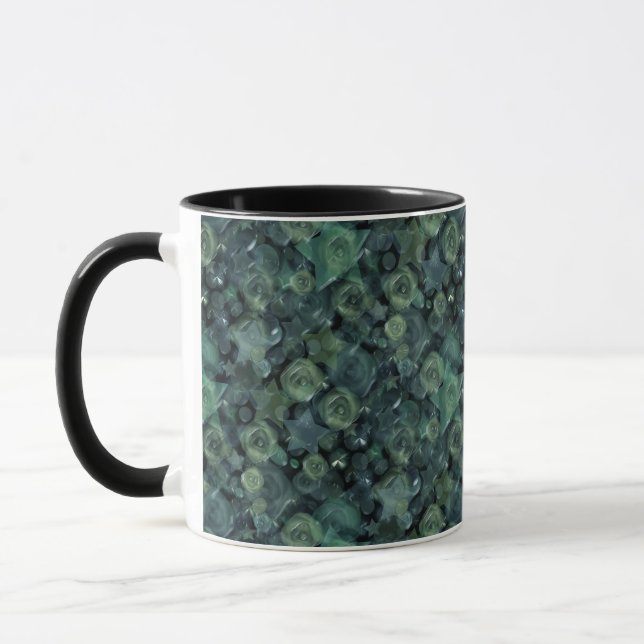 Caneca Azulejo 3D rosas e estrelas líquidas (Esquerda)