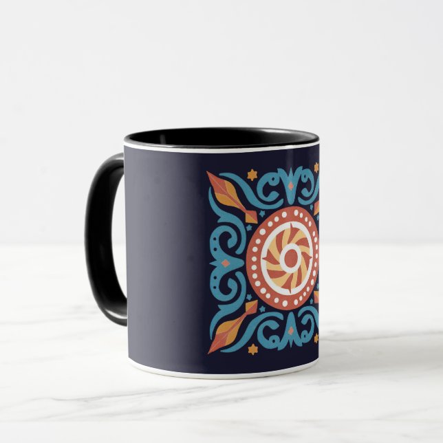 Caneca Azulejo Boho (Frente Esquerda)