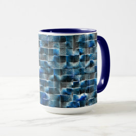 Caneca Azulejo de cerâmica rústica de cinza virtual com f