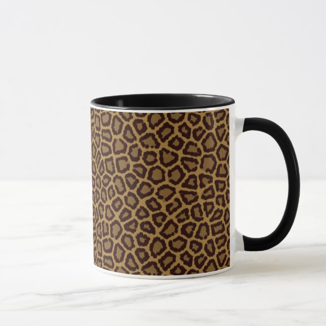 Caneca Azulejo de fundo com peles de leopardo (Direita)