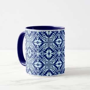 Caneca Azulejo marroquino - marinho e azul-claro