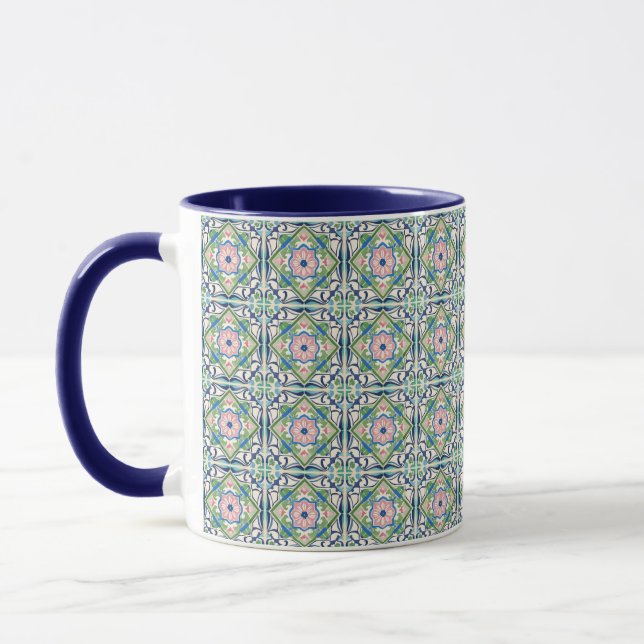 Caneca Azulejo rosa e azul (Esquerda)