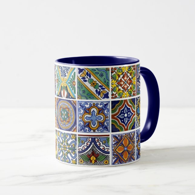 Caneca Azulejos mexicanos de Talavera (Frente Esquerda)