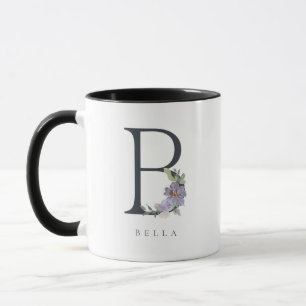 Caneca B Monograma Aquarela Puro Floral