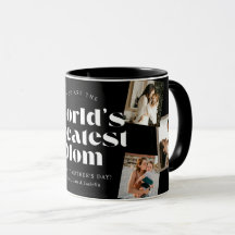 B & W World's Greatest Mom 6 Photo Collage