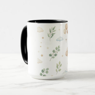 Caneca Babadouro de Bebê Balões Botânicos de Eucalipto &