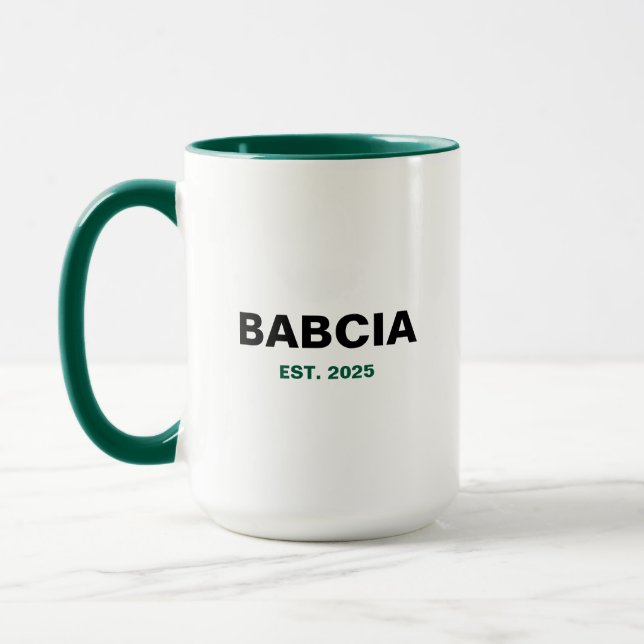 Caneca "Babcia Est. Ano" - O presente perfeito para a vov (Esquerda)