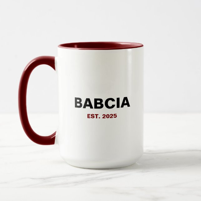Caneca "Babcia Est. Ano" - O presente perfeito para a vov (Esquerda)