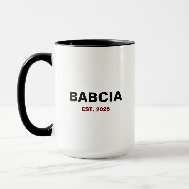 Caneca "Babcia Est. Ano" - O presente perfeito para a vov (Esquerda)