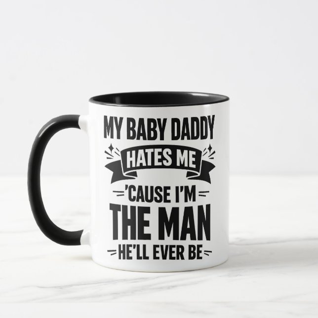Caneca Baby Daddy Hates Me Twice The Man Funny Polar Prid (Esquerda)