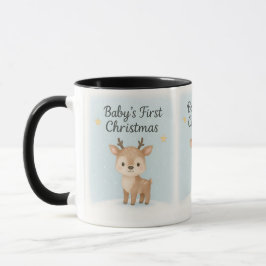 Caneca Baby first christmas reindeer cute cozy holiday