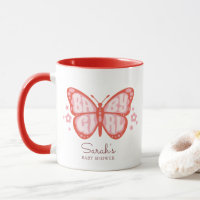 Baby Girl Pink Butterfly Chá de fraldas Convite