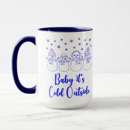 Caneca Baby It's Cold Outside Snowmen Snowing Christmas
